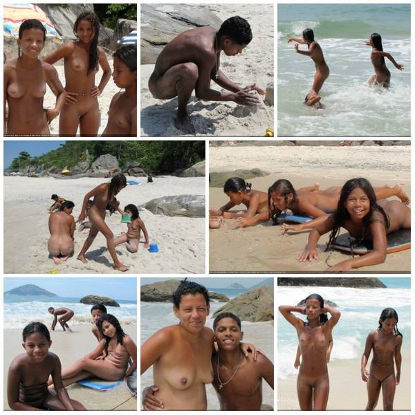 Family nudism pictures - tanned young nudists in Brazil (natirist beauty)