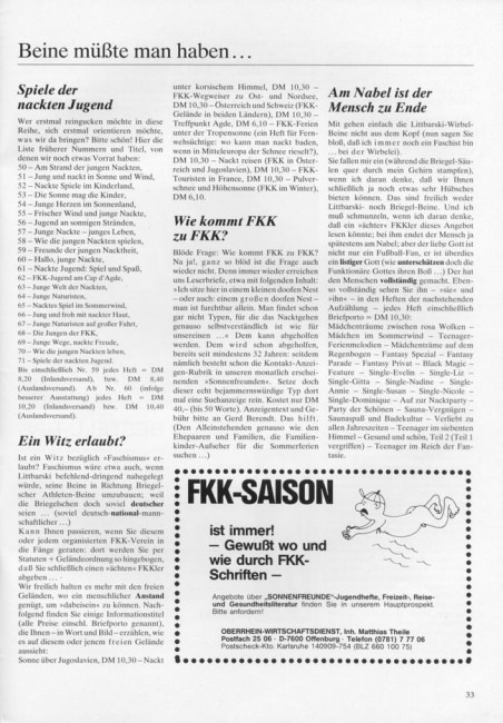 Sonnenfreunde Sonderheft #71 - Retro magazine about nudism in Germany (natirist beauty)